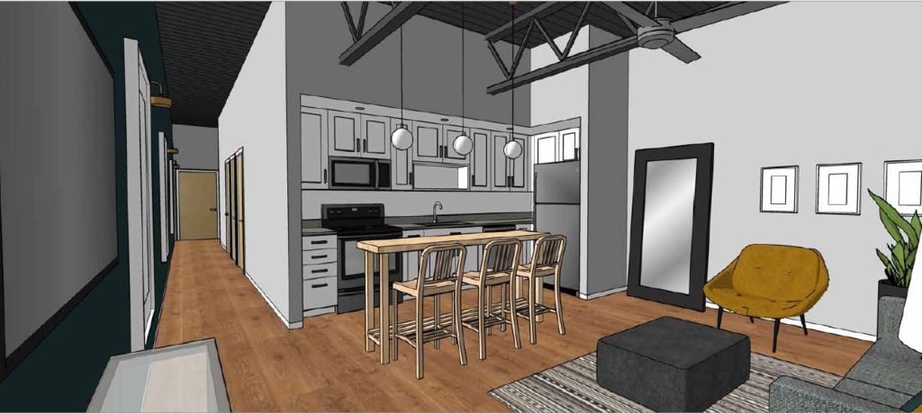 Preview design of a sober living apartment